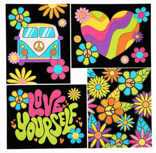 Diamond Dotz Neon Flock 4 Pack 25.4 x 20.32cm