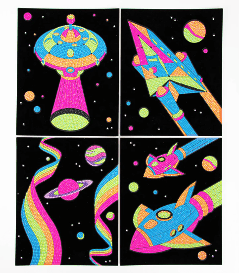 Diamond Dotz Neon Flock 4 Pack 25.4 x 20.32cm