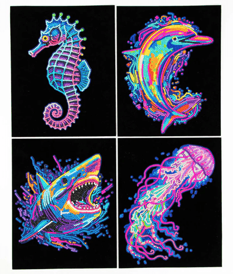 Diamond Dotz Neon Flock 4 Pack 25.4 x 20.32cm