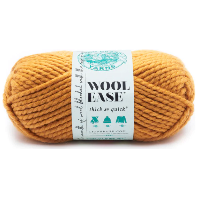 PEANUT Tan Lion Brand Wool-ease Thick & Quick Yarn Wt 6 Super