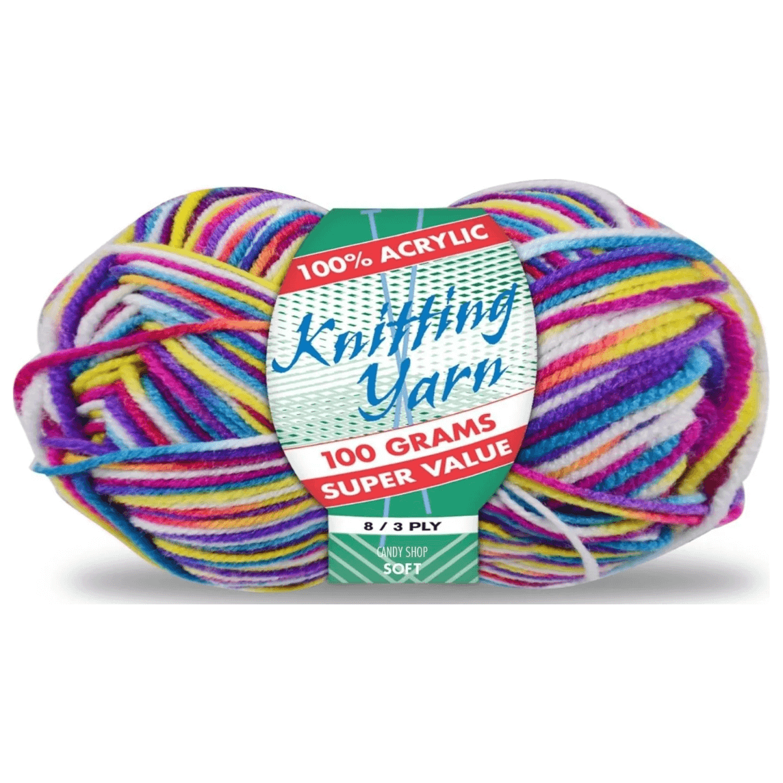Yatsal Knitting Yarn 8 ply 100g Multicolour