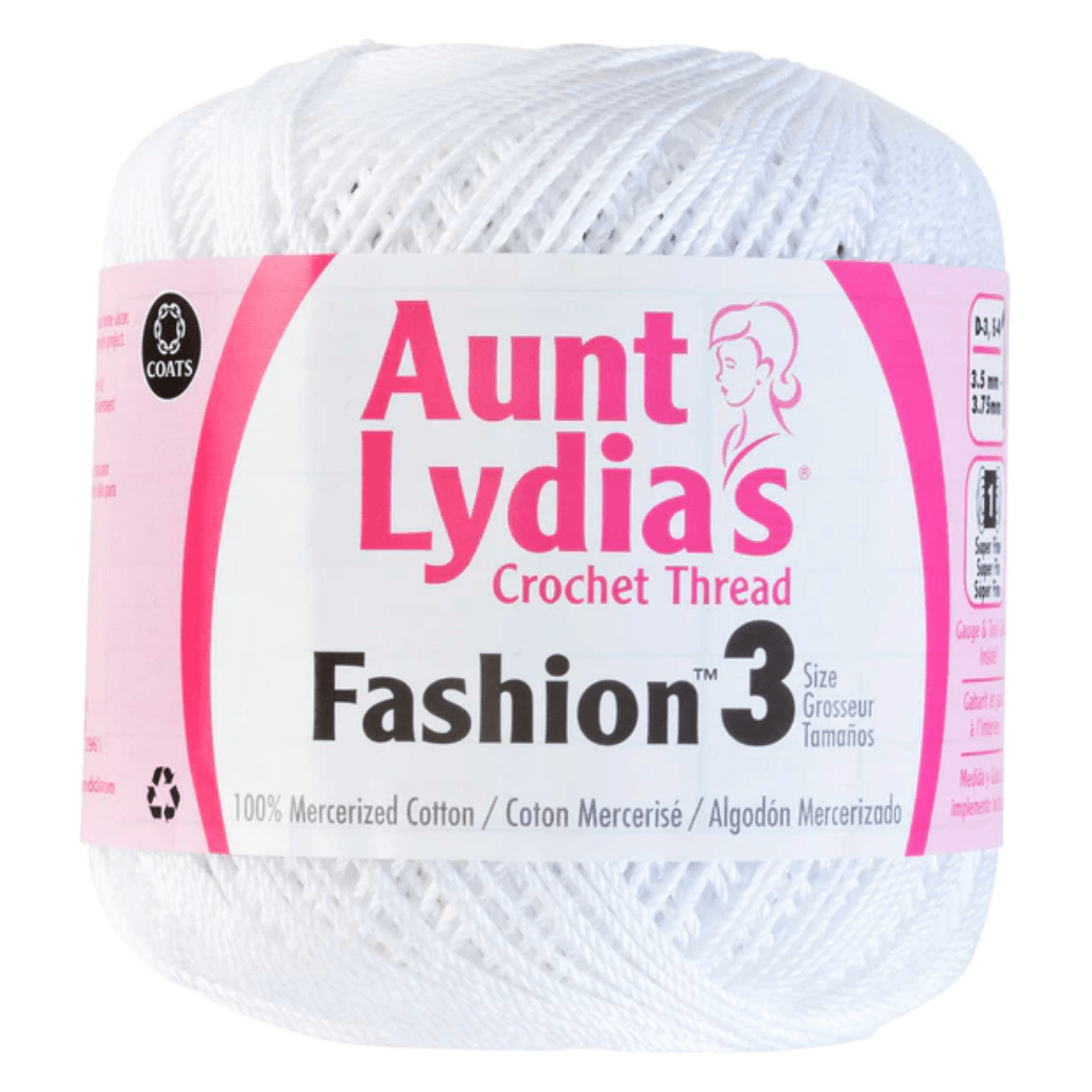 Multipack of 12 - Aunt Lydia's Fashion Crochet Thread Size 3-White