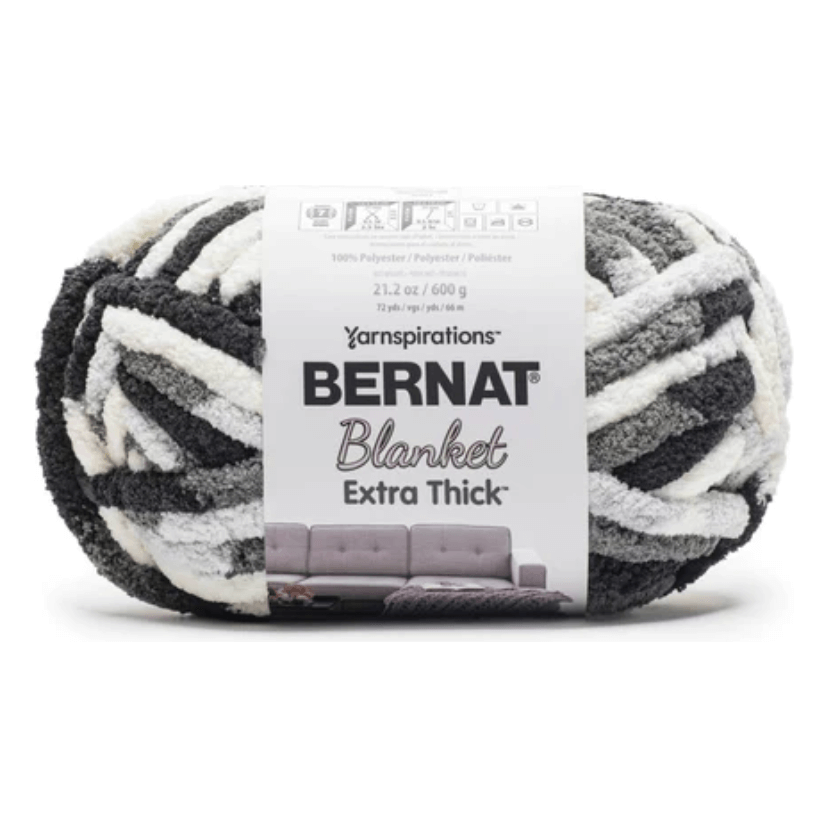 Bernat Blanket Extra Yarn, Black, 10.5oz(300g), Jumbo, Polyester