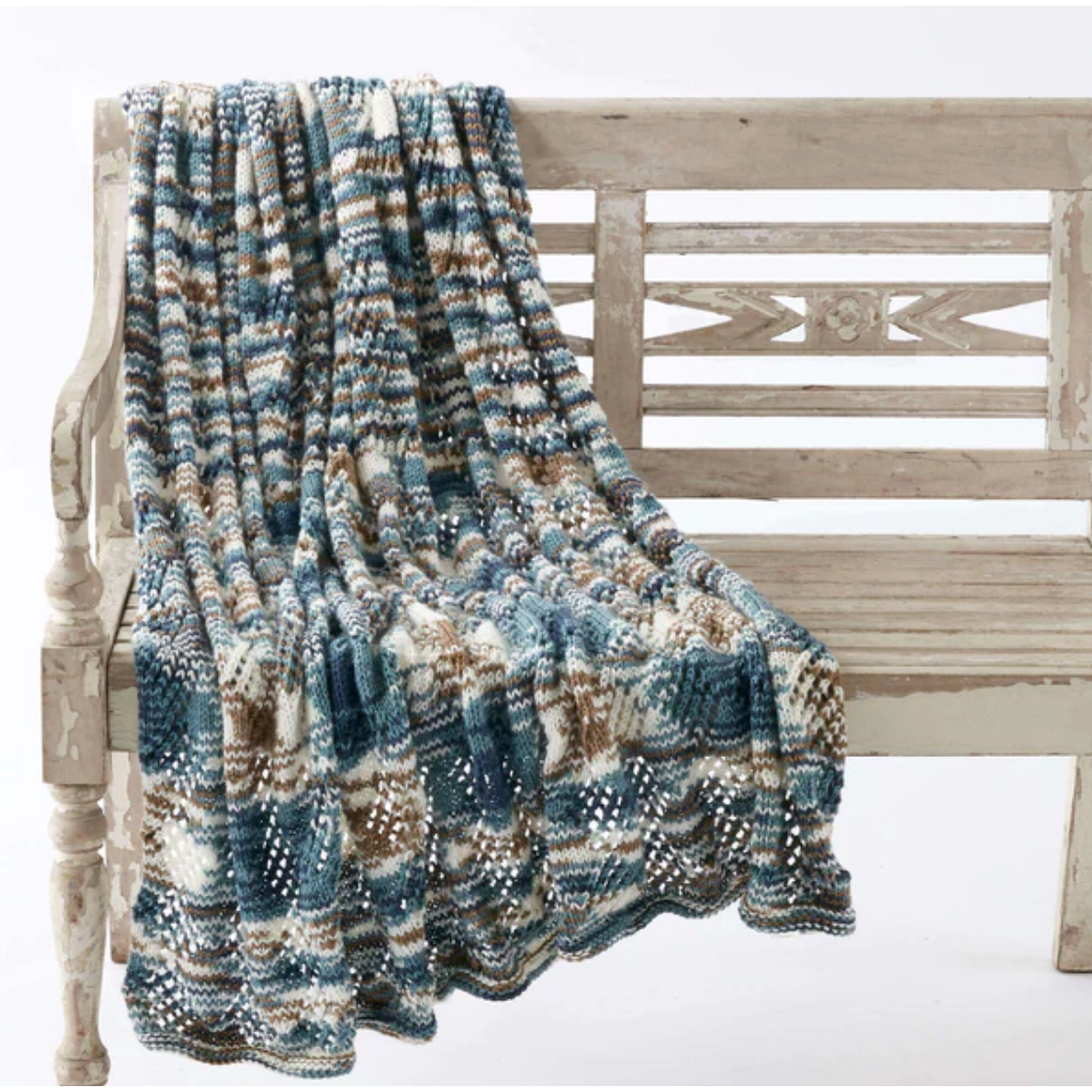 Caron Crystal Lace Knit Blanket Free Pattern