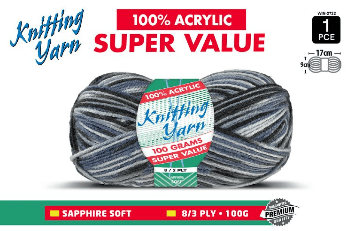 Yatsal Knitting Yarn 8 ply 100g Multicolour