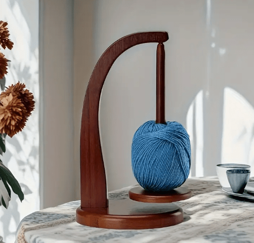Curved Yarn Spinner/Holder with Stable Base