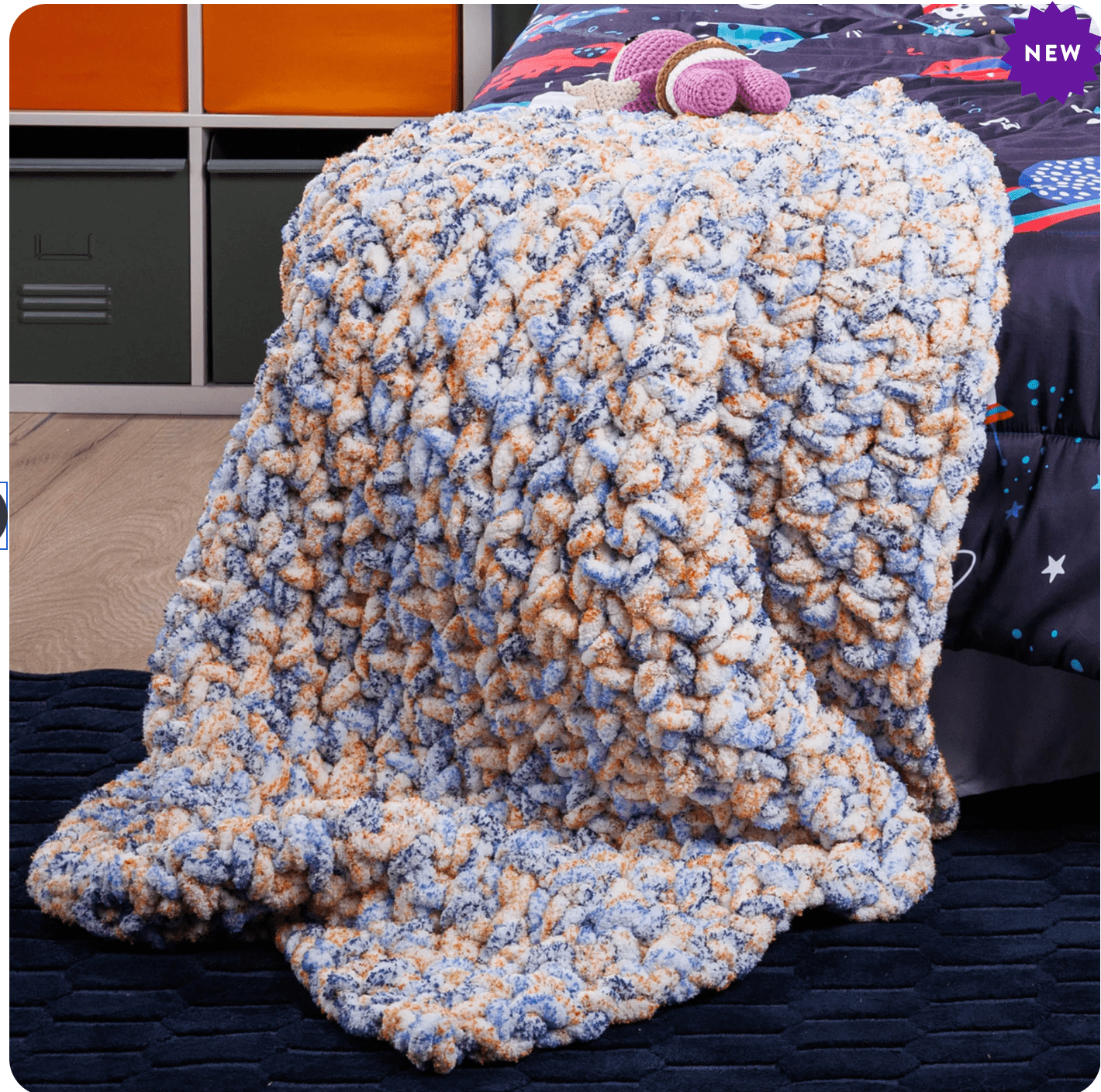 Bernat Big Texture Beginner Crochet Blanket Free Pattern