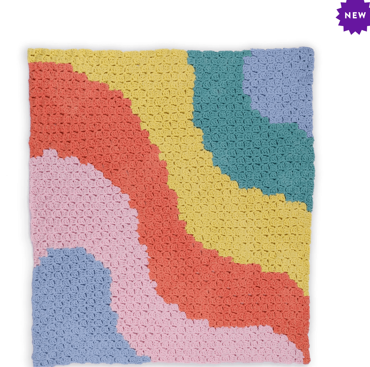 Bernat Do The Wave C2C Crochet Blanket Rainbow Free Pattern