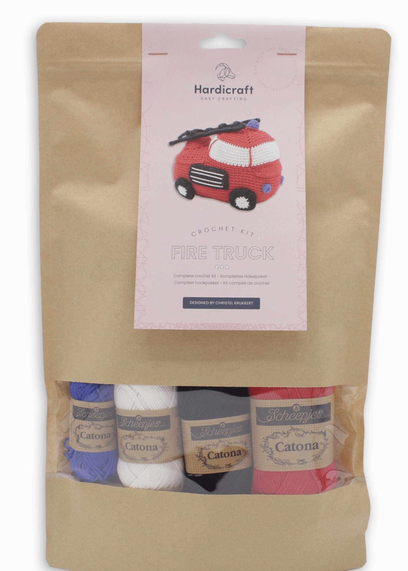 Diy Crochet Kit - Firetruck Hardicraft Amigurumi Kit