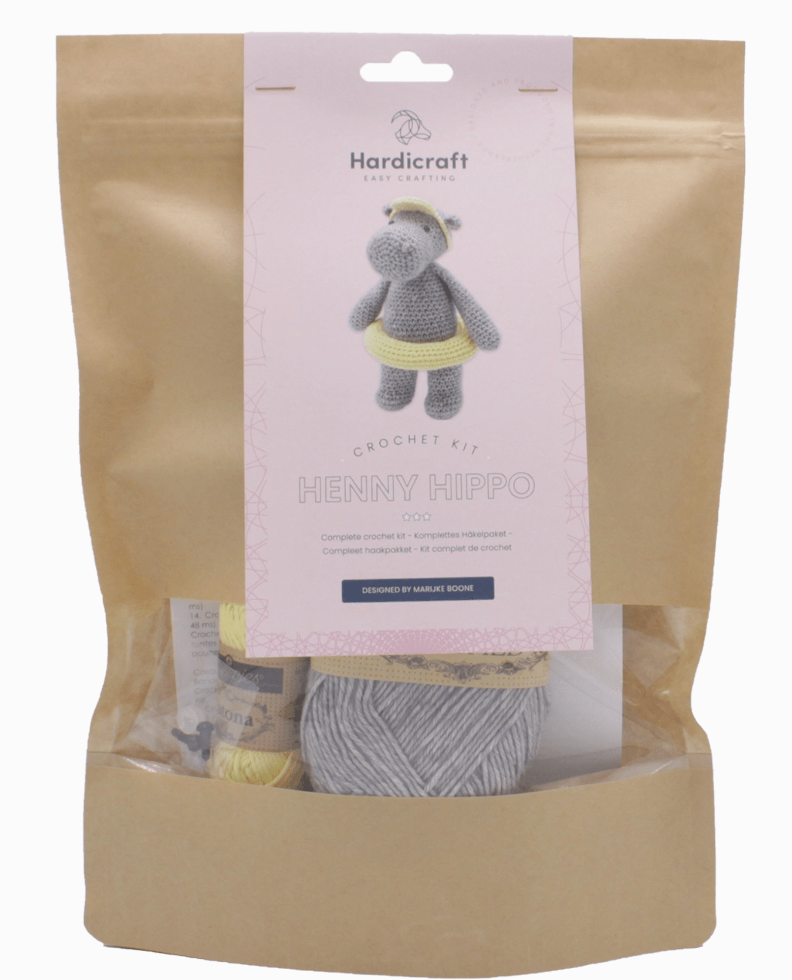 Diy Crochet Kit - Henny Hippo Hardicraft Amigurumi Kit