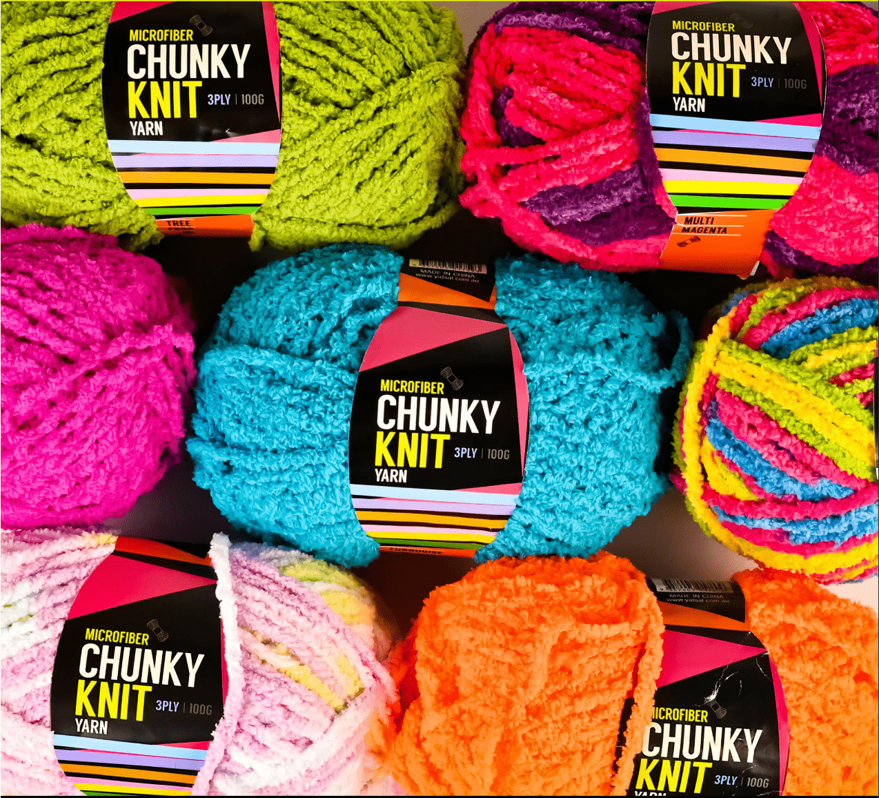Microfibre Chunky Knit Yarn 3ply 100g