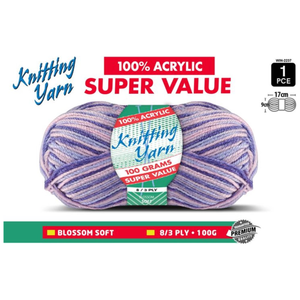 Yatsal Knitting Yarn 8 ply 100g Multicolour