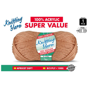 Yatsal Knitting Yarn 8 ply 100g Solid  (BULK 10 PACK)