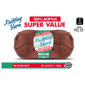 Yatsal Knitting Yarn 8 ply 100g Solid  (BULK 10 PACK)