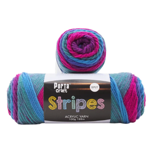 Portacraft Stripes Acrylic yarn 8ply 100g
