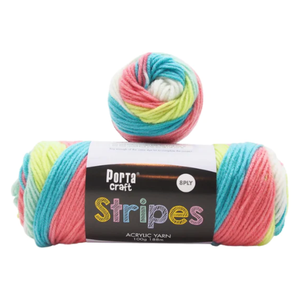Portacraft Stripes Acrylic yarn 8ply 100g