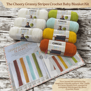 Cheery Granny Stripes Crochet Baby Blanket Kit