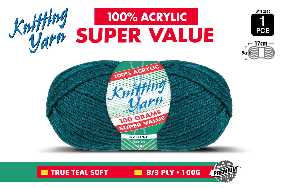 Yatsal Knitting Yarn 8 ply 100g Solid