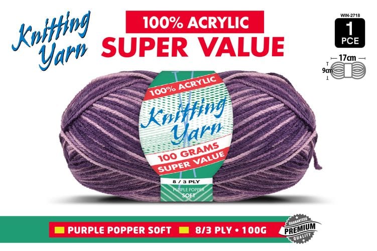 Yatsal Knitting Yarn 8 ply 100g Multicolour