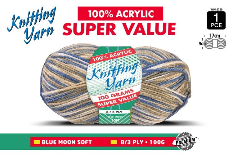 Yatsal Knitting Yarn 8 ply 100g Multicolour