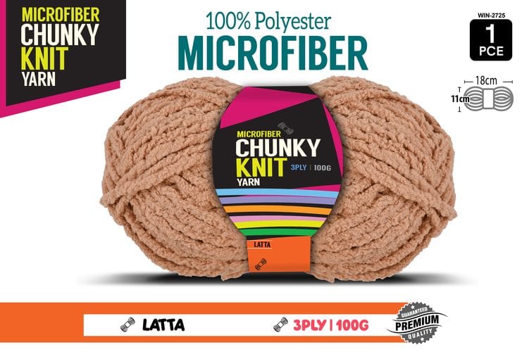 Microfibre Chunky Knit Yarn 3ply 100g