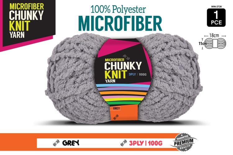 Microfibre Chunky Knit Yarn 3ply 100g