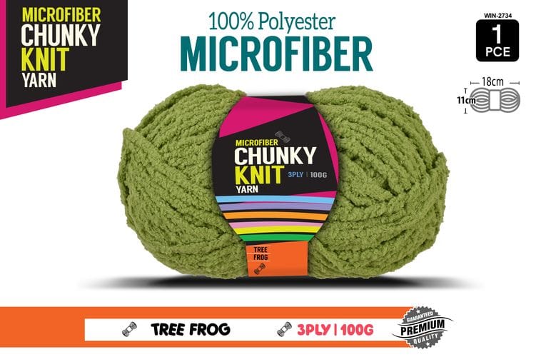 Microfibre Chunky Knit Yarn 3ply 100g