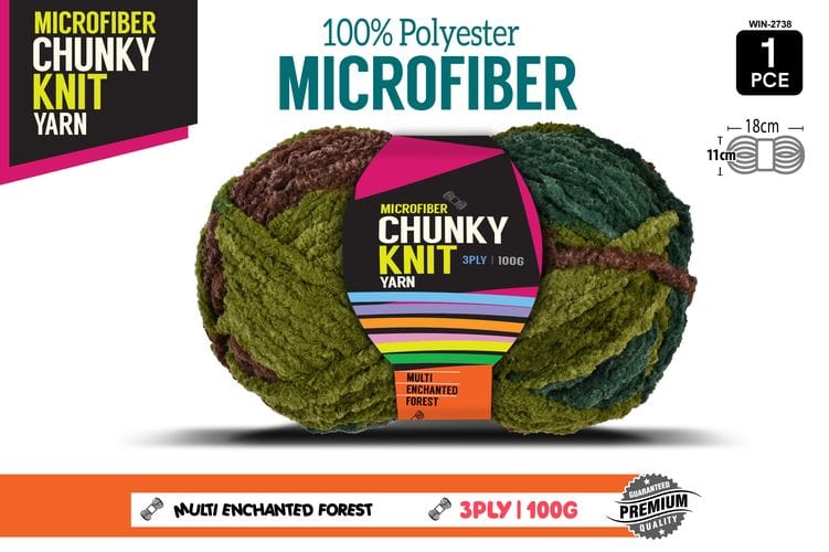 Microfibre Chunky Knit Yarn 3ply 100g