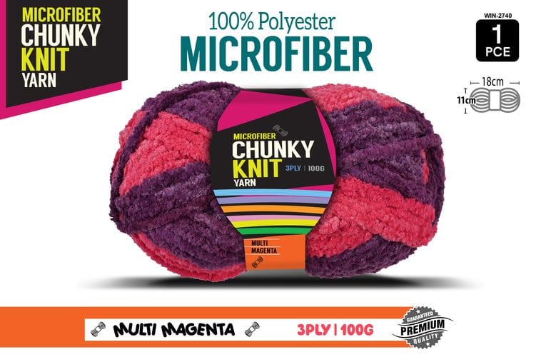 Microfibre Chunky Knit Yarn 3ply 100g