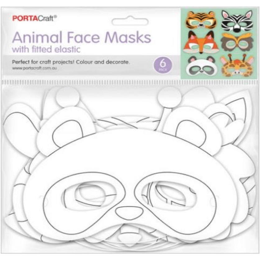 Cardstock Eye Masks Animals 6pce