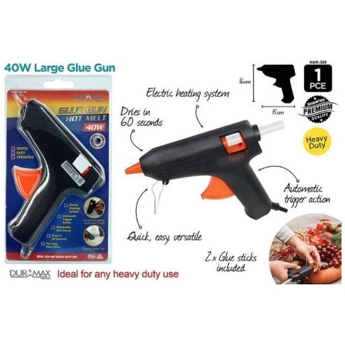 3pce Large Glue Gun 40W w/Glue - CRAFT2U