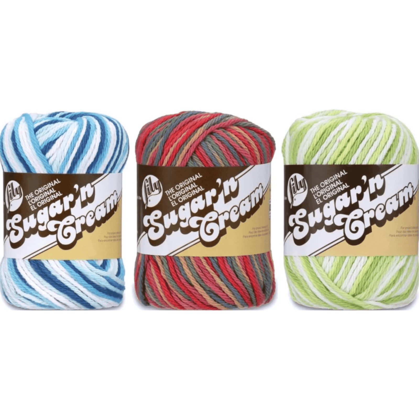 Lily Sugar'n Cream Super Size Ombres Yarn, Over The Rainbow