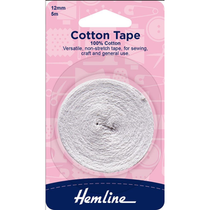 Cotton Tape Black or White (various widths) - CRAFT2U