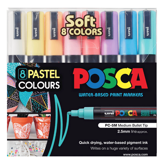 POSCA PC-5M 8pc Soft Colours