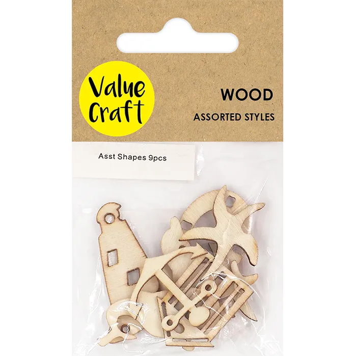 Craft Wood Shapes - Various Designs & Sizes - CRAFT2U