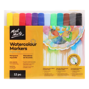 Watercolour Markers 12 pc Tri Grip