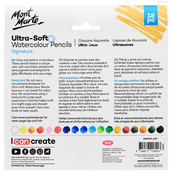 Ultra-Soft Watercolour Pencils 18 Piece
