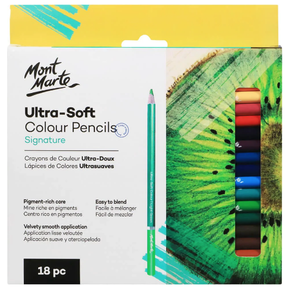Ultra-Soft Colour Pencil Set 18 Piece - CRAFT2U