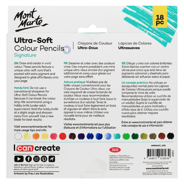 Ultra-Soft Colour Pencil Set 18 Piece