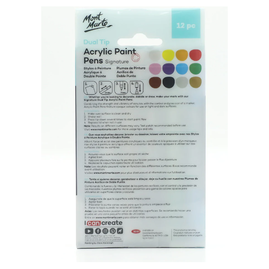 Acrylic Paint Pens Dual Tip 12 pce - CRAFT2U