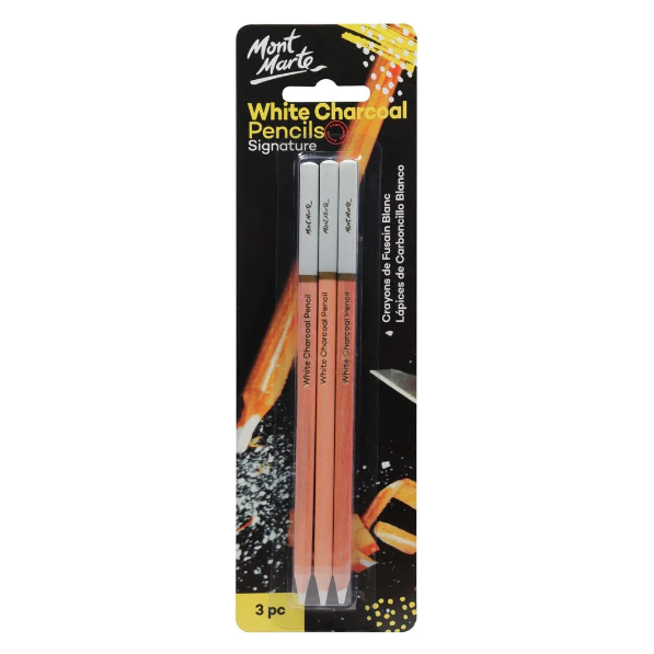 White Charcoal Pencils 3pce - CRAFT2U