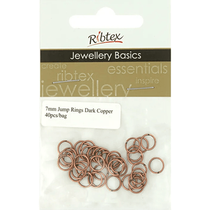 Jump Rings 7mm Ribtex 40pc - 8 colours - CRAFT2U