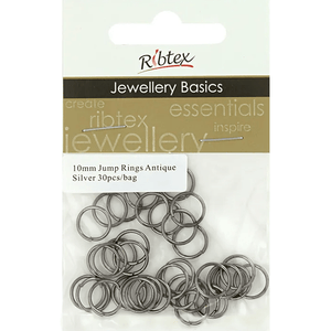 Jump Rings 10mm Ribtex 30pc - 8 colours - CRAFT2U