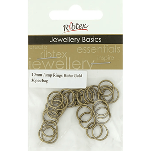 Jump Rings 10mm Ribtex 30pc - 8 colours - CRAFT2U