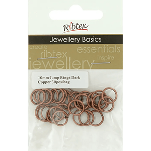 Jump Rings 10mm Ribtex 30pc - 8 colours - CRAFT2U