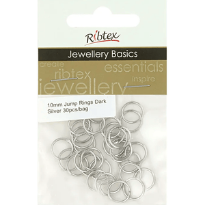 Jump Rings 10mm Ribtex 30pc - 8 colours - CRAFT2U