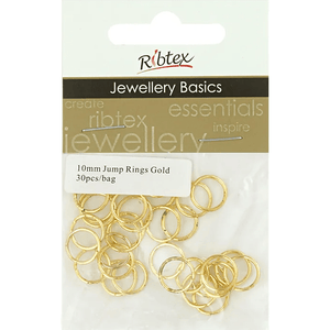 Jump Rings 10mm Ribtex 30pc - 8 colours - CRAFT2U