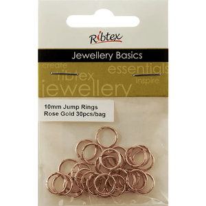 Jump Rings 10mm Ribtex 30pc - 8 colours - CRAFT2U