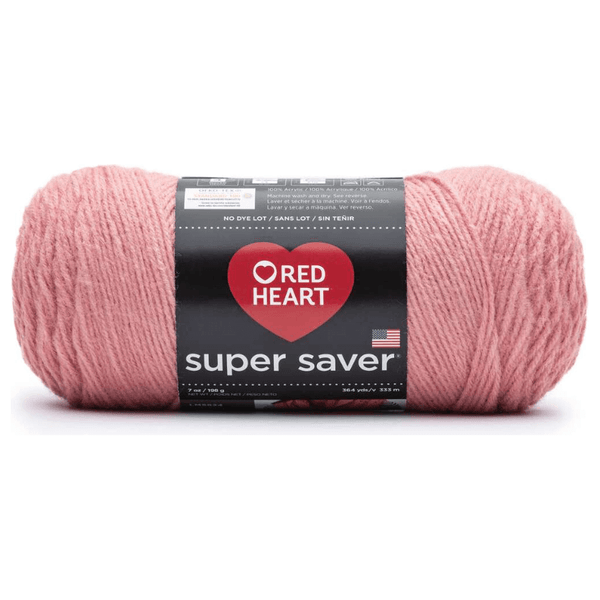 Red Heart Super Saver garen, Petal Pink - 3-pack van 198 g - Acryl - #4 Medium - 332 meter - Voor breien/haken