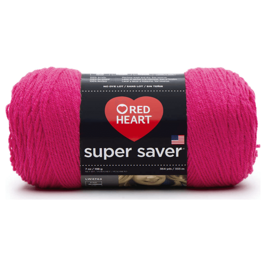 Red Heart Super Saver Yarn-Pretty 'n Pink